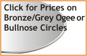 Click for prices on clear Ogee or 1/2 Bullnose circles