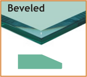 Beveled glass with bevel widths ranging fron 1/2" to 2"