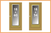 Door beveled mirrors are available in 2 inexpensive standard sizes