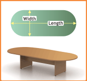 recetrack shaped conference table