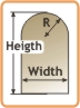 True arch: diameter of arch = width of panel