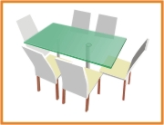 Glass tops for dining tables