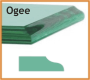 Half bullnose or ogee edges